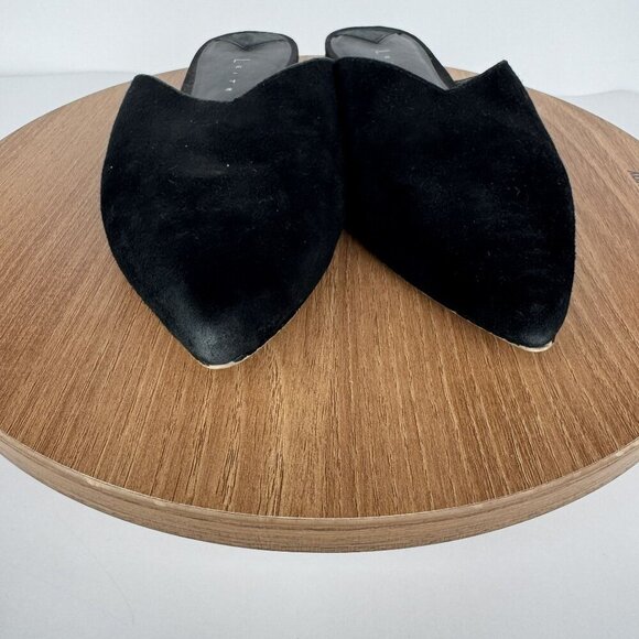 Leith‎ Black Pointed-Toe Slip-On Suede Leather Mules Flats Shoes Womens Size 6 - Picture 7 of 7